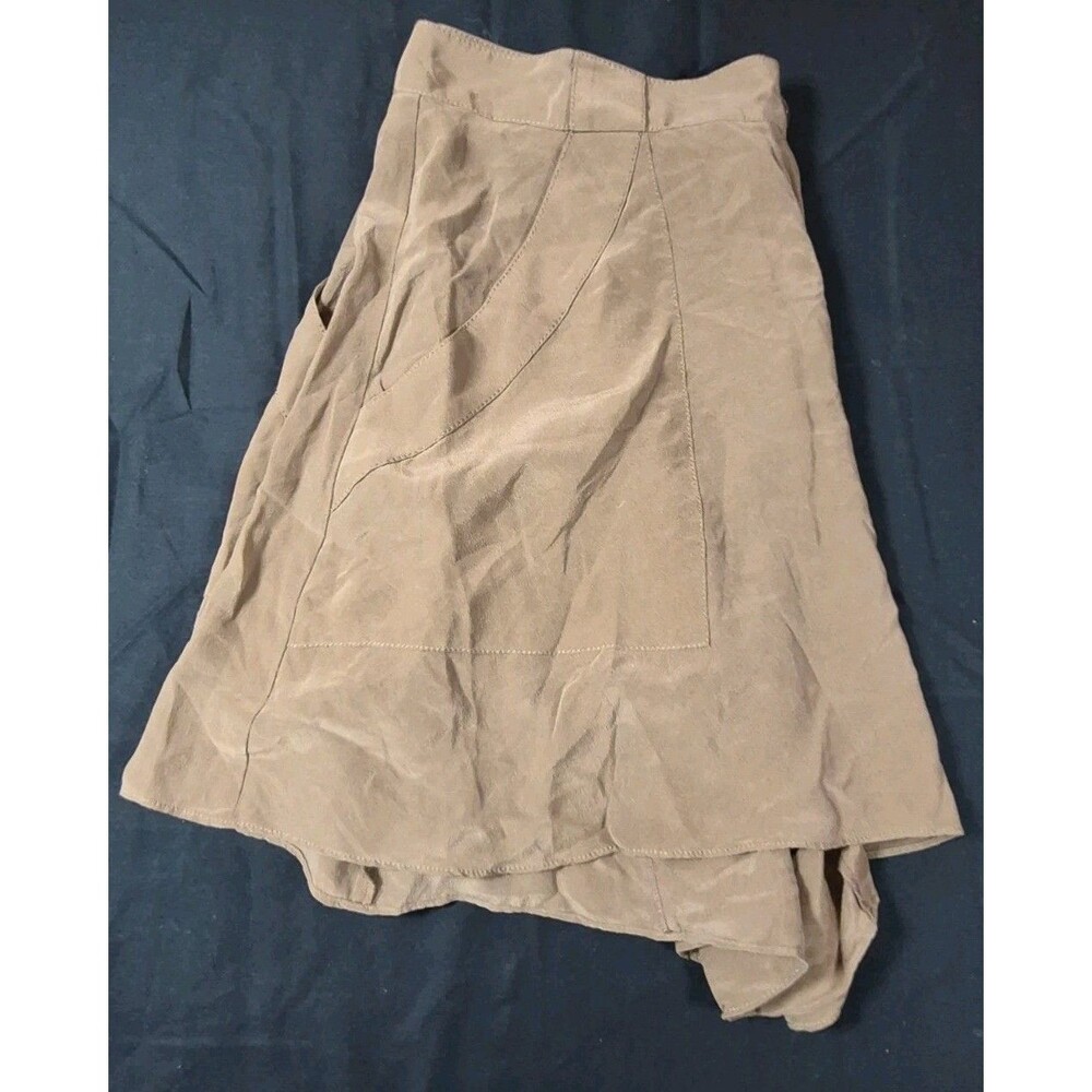 Elevenses Anthropologie Hanky Hem Silk Shorts Women's Size 10 Brown A Line